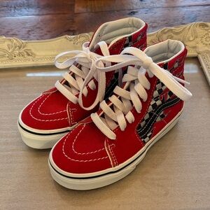 Boy’s VAnS SK8-Hi Shoes. Racing Decor. Size 11 Young Boy.  NEW. No Box.